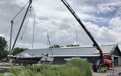 Inspectie en reparatie aan havenkraan in Hoorn